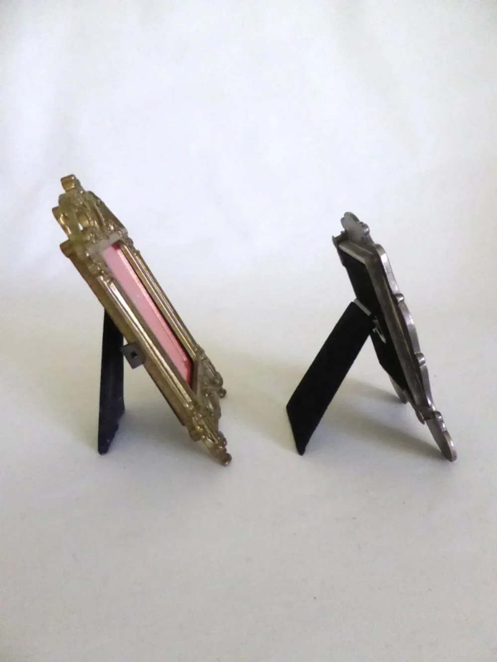 VINTAGE ANTIQUE SMALL PEWTER BRASS METAL DECORATIVE FRAMES VICTORIAN